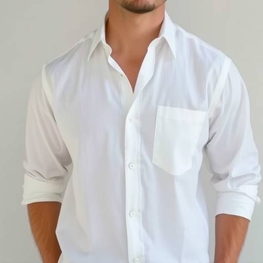 Camicia da uomo in lino bianco, ideale per un look estivo e raffinato.
