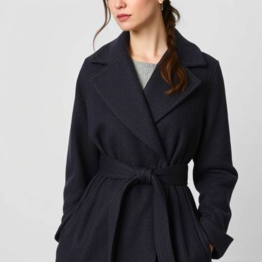 Cappotto in cachemire grigio antracite con cintura in vita, collezione Notti Fiorentine