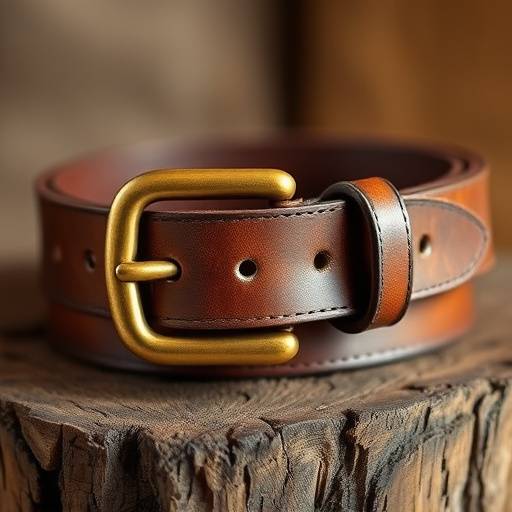 Cintura in cuoio con fibbia in ottone, collezione Artigianato Fiorentino