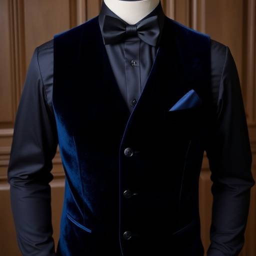 Gilet elegante da uomo in velluto blu notte, perfetto per eventi speciali.