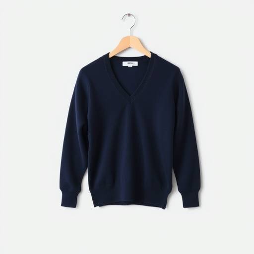 Maglione in cashmere blu navy da uomo con collo a V, un classico senza tempo.