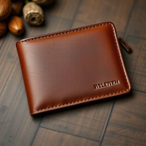 Portafoglio in pelle marrone da uomo con cuciture a contrasto, un accessorio pratico ed elegante.